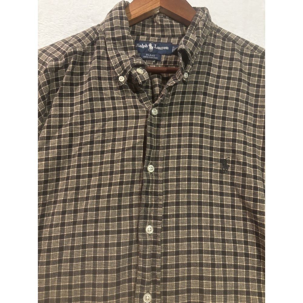Polo Ralph Lauren Men's XL Shirt Blake‎ Brown Plaid Classic Fit Button Up Preppy